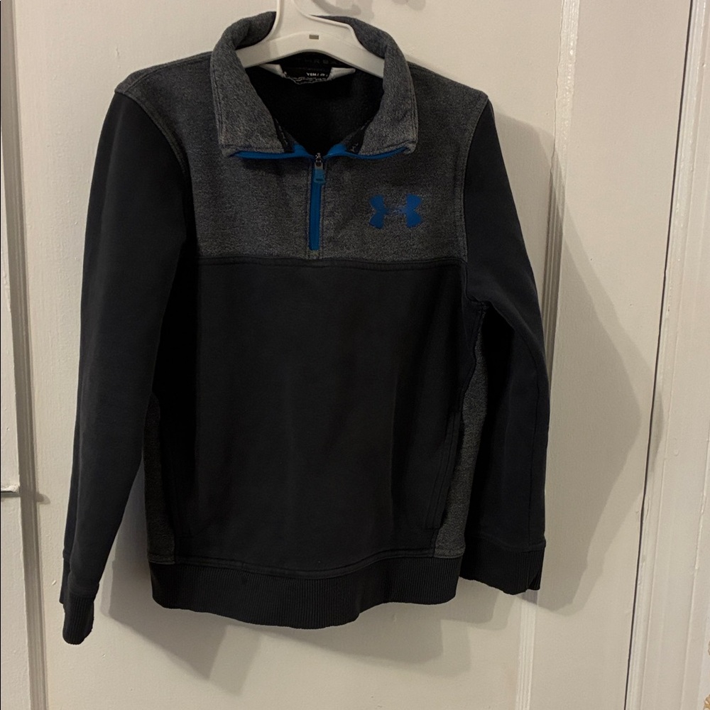 Under Armour Kids Sweatshirt - Black and Gray with Blue Details